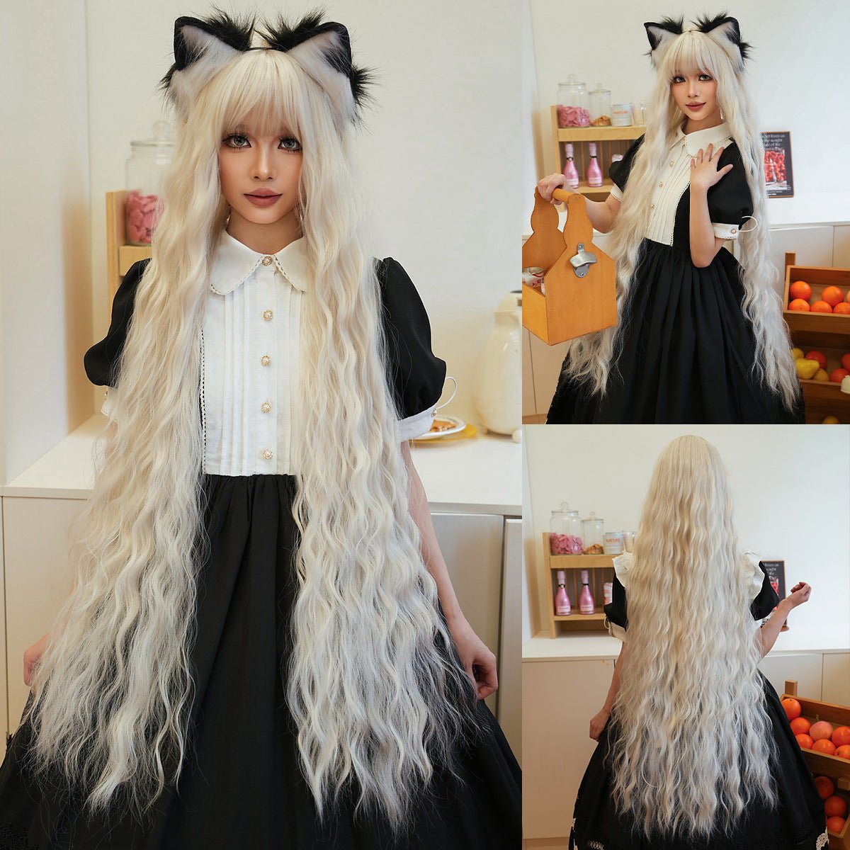 Lolita Cosplay Golden Long Wavy Wig - SERENEWIG