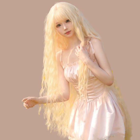 Lolita Cosplay Golden Long Wavy Wig - SERENEWIG