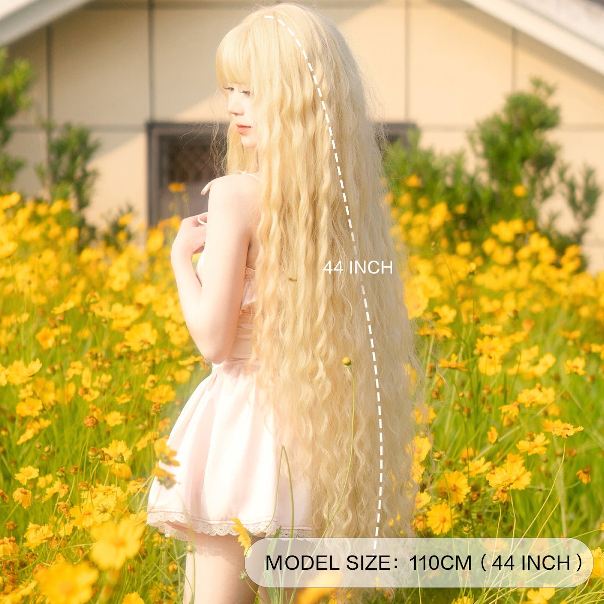 Lolita Cosplay Golden Long Wavy Wig - SERENEWIG