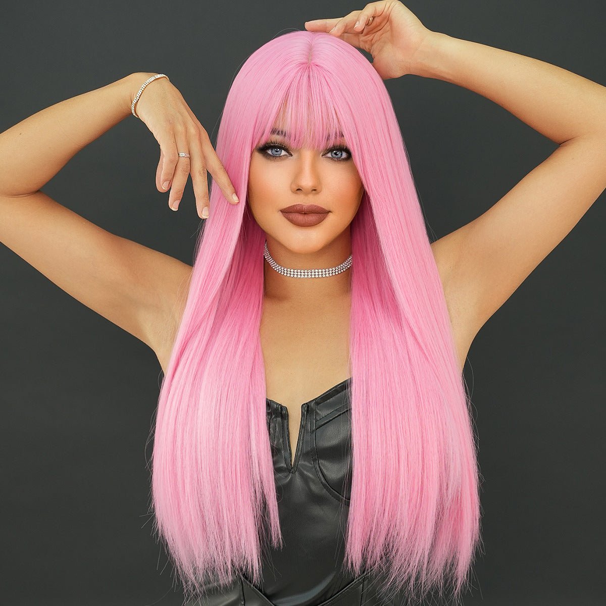 Lolita Pink Long Straight Wig - SERENEWIG