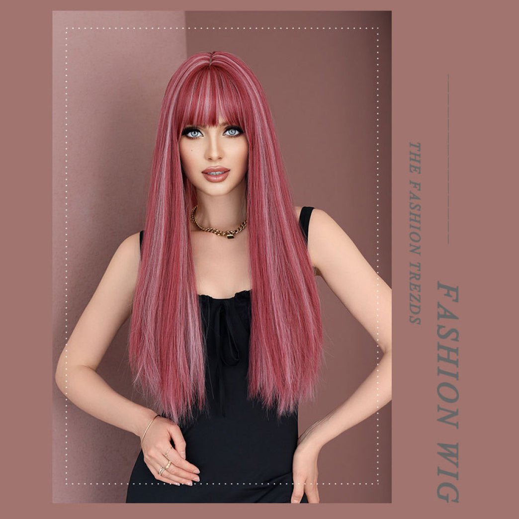 Lolita Pink Long Straight Wig - SERENEWIG