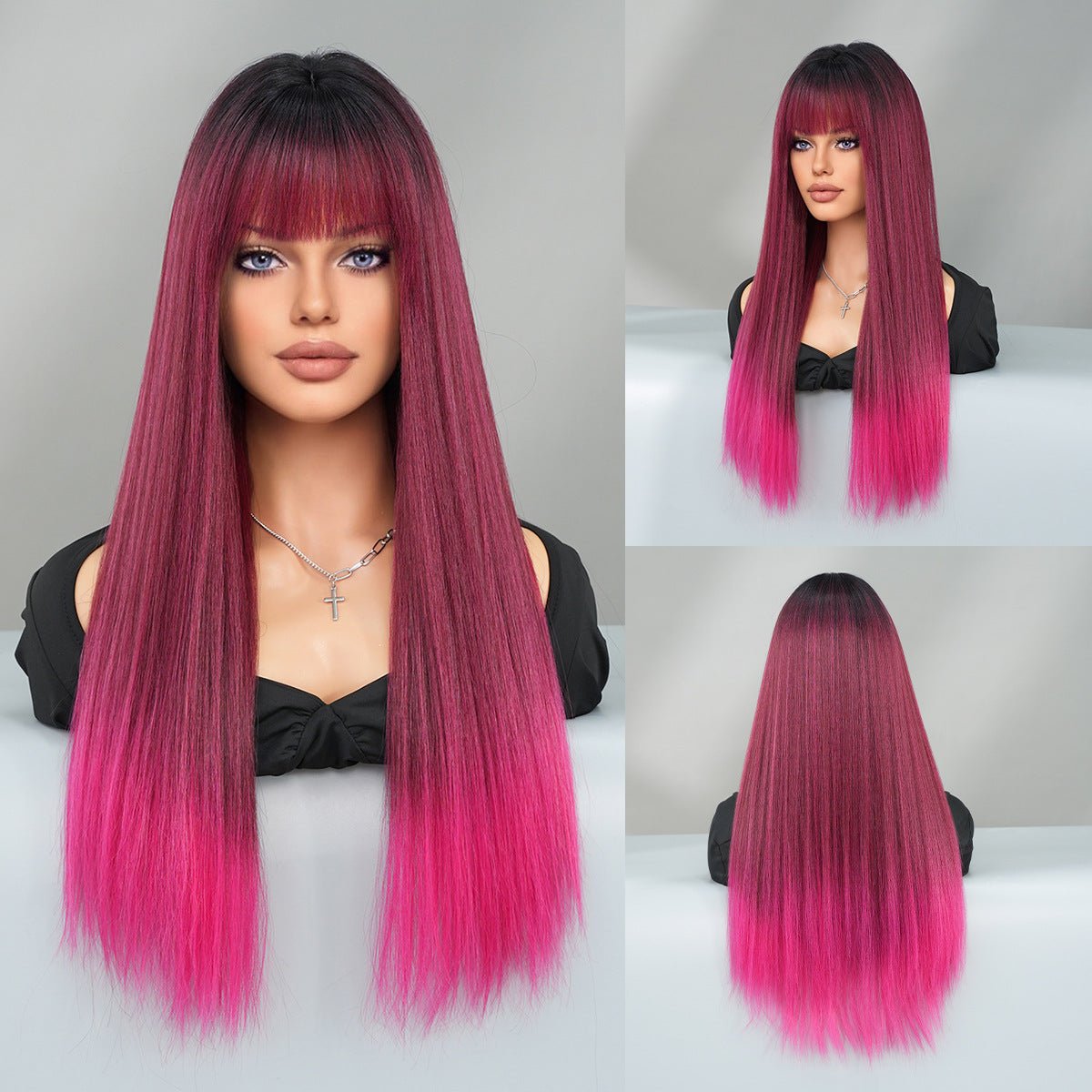 Lolita Pink Long Straight Wig - SERENEWIG