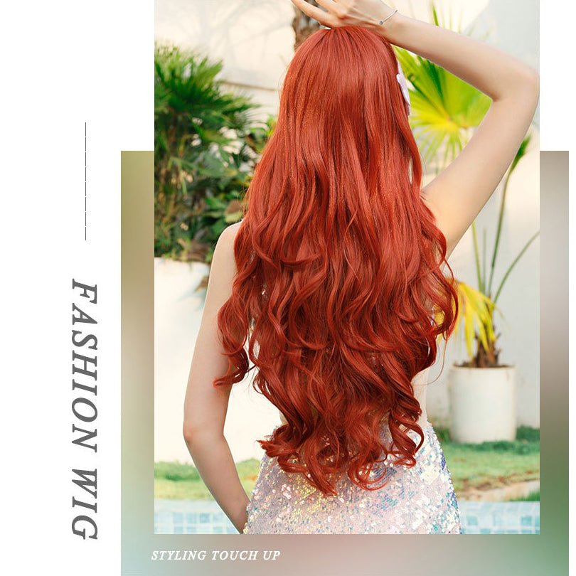 Mermaid Orange Long Wave Wig - SERENEWIG