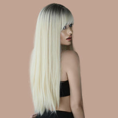 Platinum Long Straight Wig - SERENEWIG