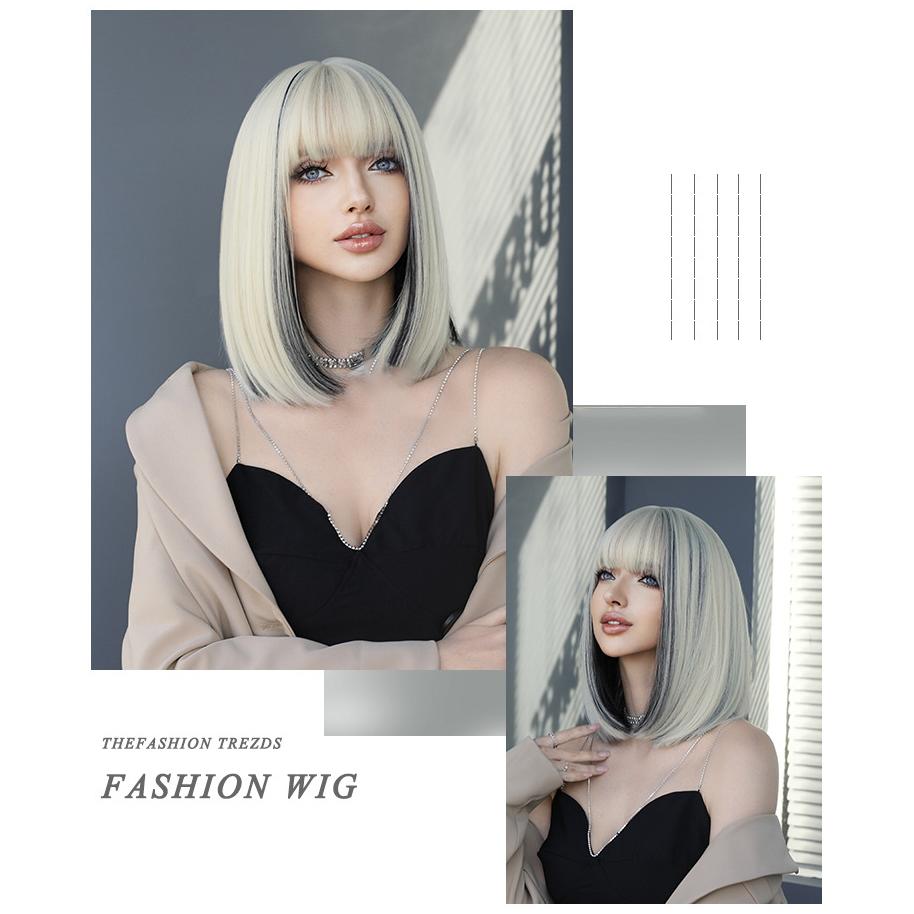 Platinum Short Straight Wig - SERENEWIG