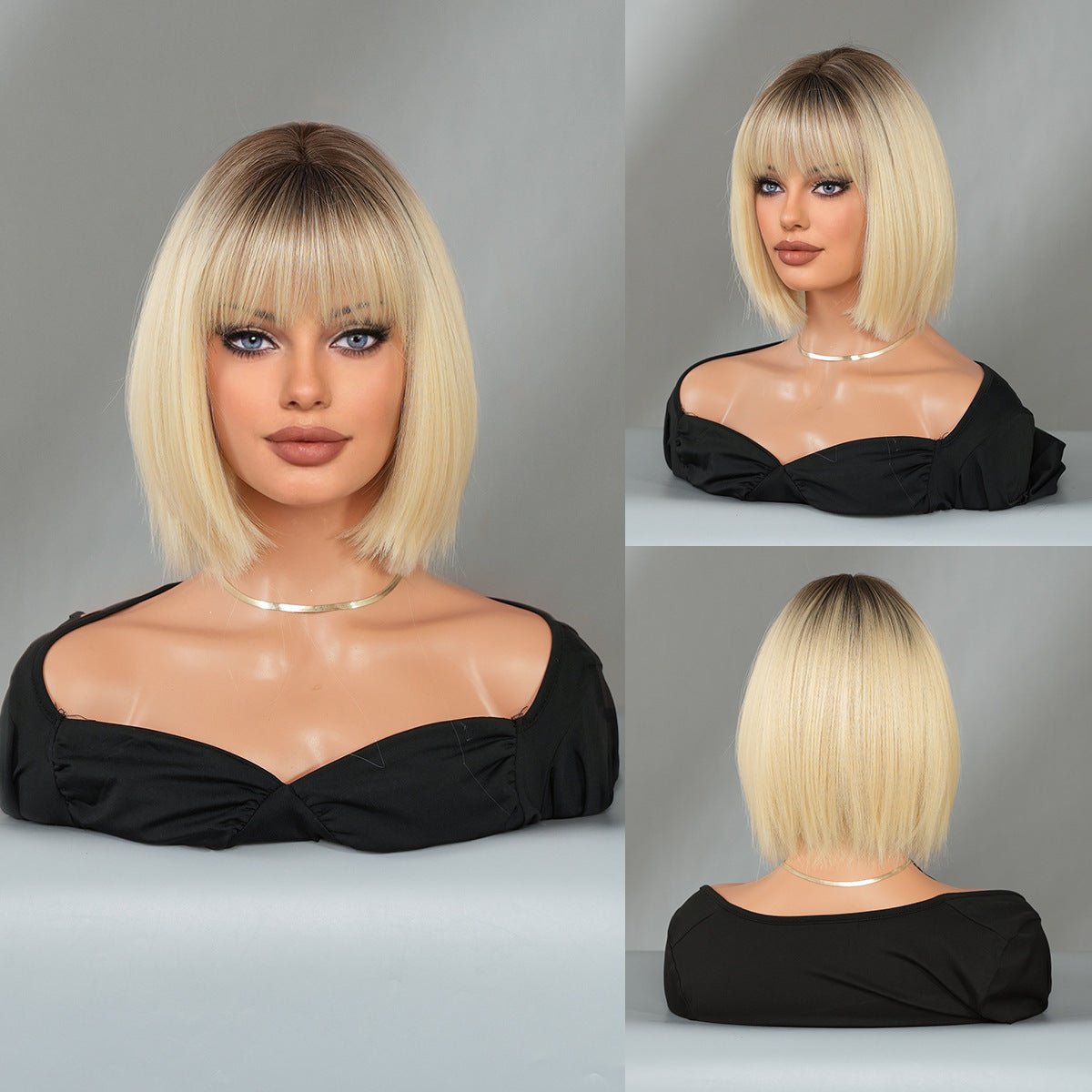 Short Straight Bob Black Wig - SERENEWIG