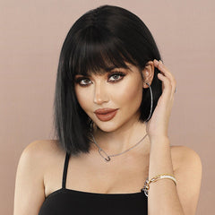 Short Straight Bob Black Wig - SERENEWIG