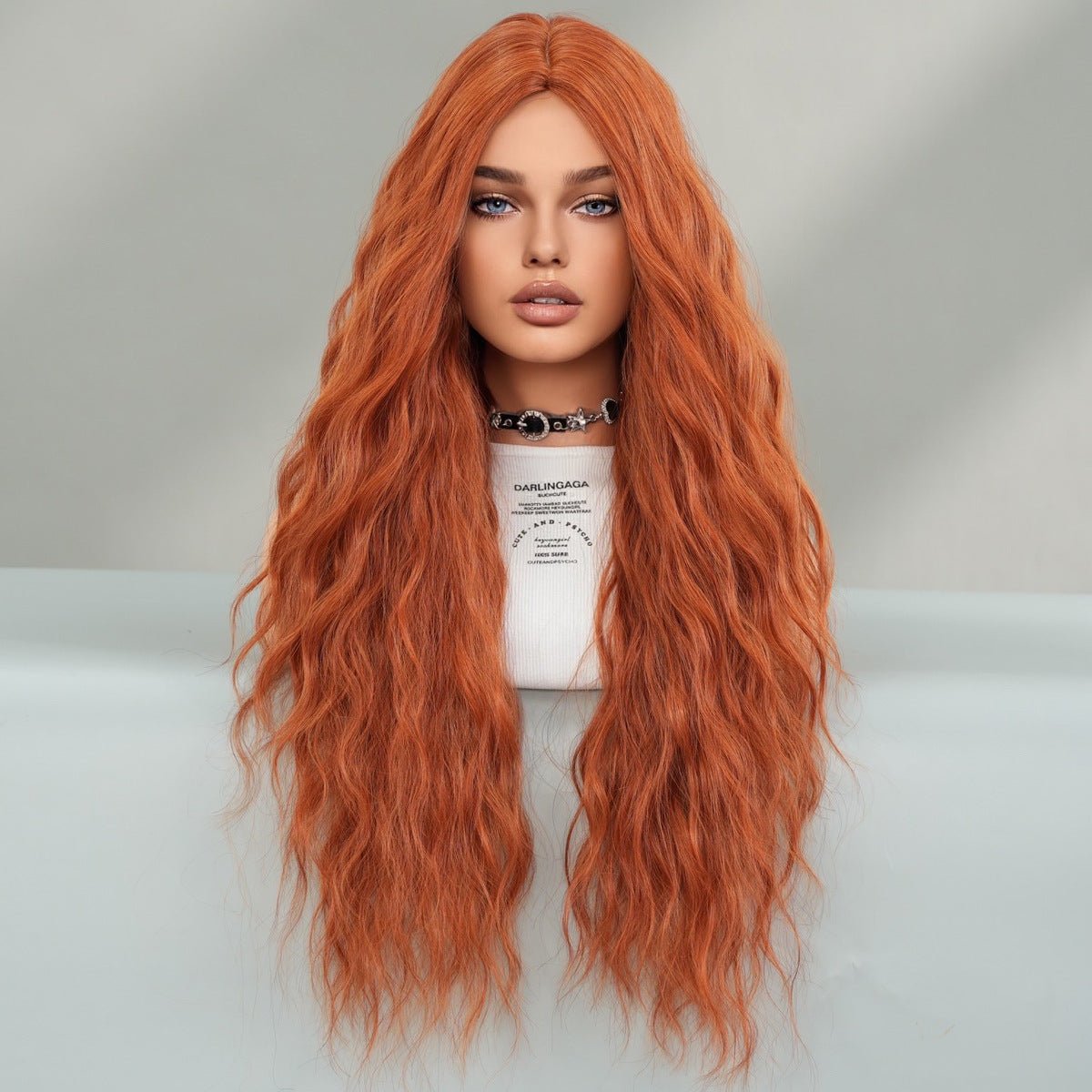 Water Ripple Wool Golden Wavy Wig - SERENEWIG